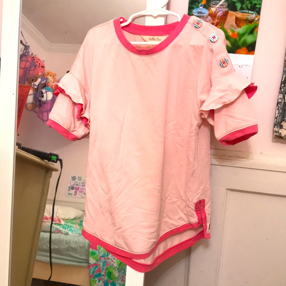 Matilda jane top w/ruffle sleeves GUC